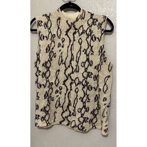 Kathie Lee Collection Large 12/14 Sweater Sleeveless metallic knit Vintage 90s